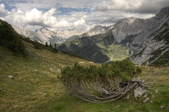 Blick auf die Berge im Naturpark Karwendel